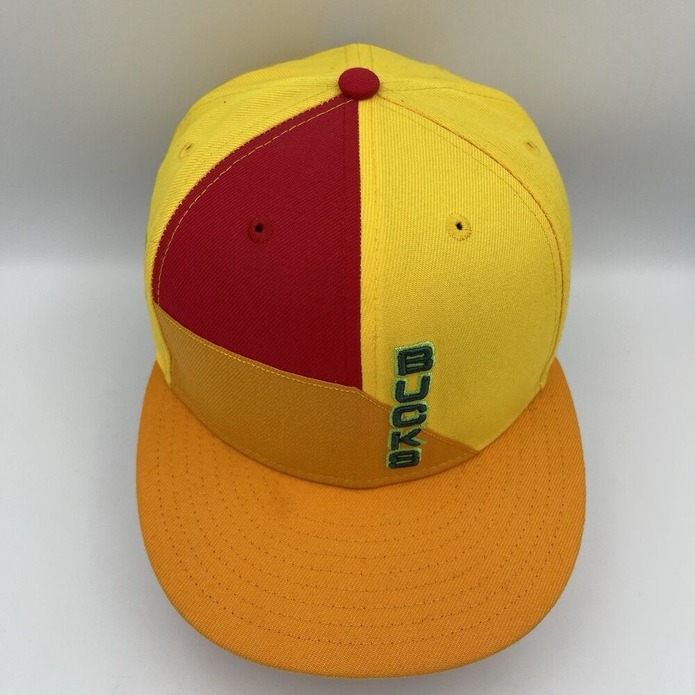 Milwaukee Bucks New Era 9Fifty On-Court City Edition Yellow Snapback Hat Cap - Picture 2 of 15